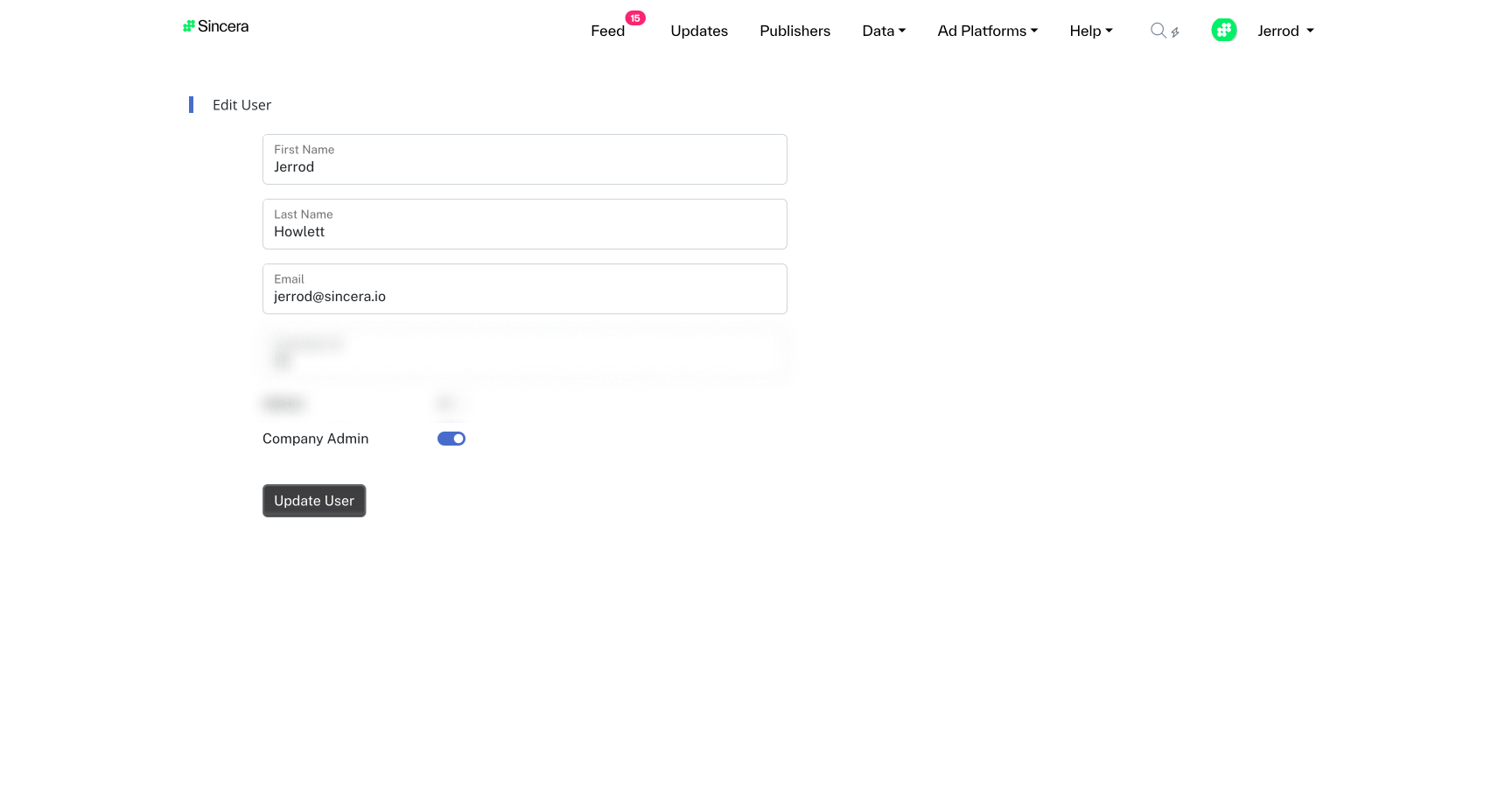 User Admin Functions